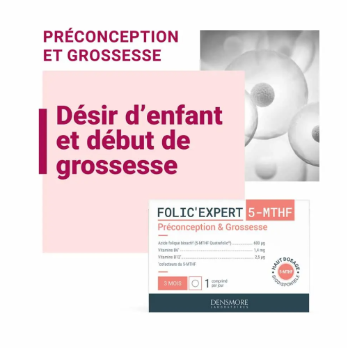 Folic'Expert 5-MTHF Préconception & Grossesse 90 Comprimés