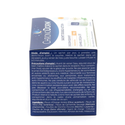 ChronoDorm Mélatonine 1 mg 20 Sachets