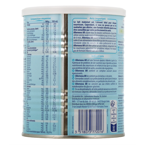 Allernova AR Lait 0-36 Mois 400 g