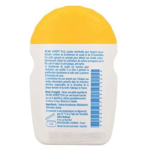 Bicare Gifrer Plus Poudre Blancheur 60 g Menthol