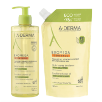 Exomega Control Huile Lavante Émolliente Anti-Grattage 500 ml + recharge 500 ml