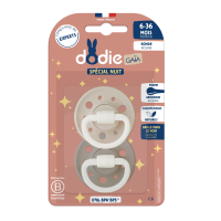 GAIA SPECIAL NUIT Sucettes Forme Ronde 6 à 36 Mois Couleur Beige 2 Sucettes
