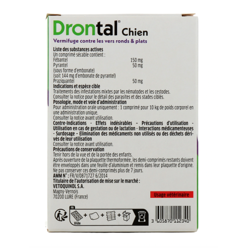 Chien Vermifuge 4 Comprimés