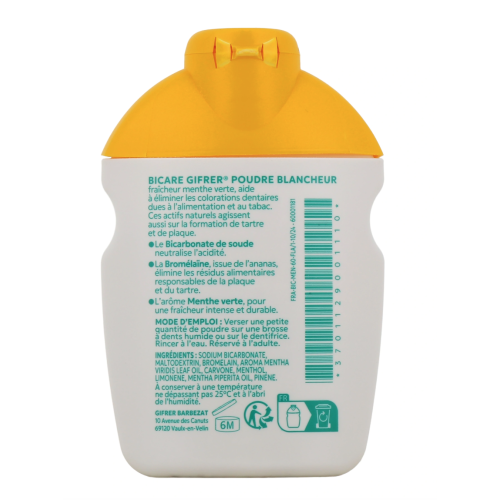 Bicare Gifrer Plus Poudre Blancheur 60 g Menthe verte