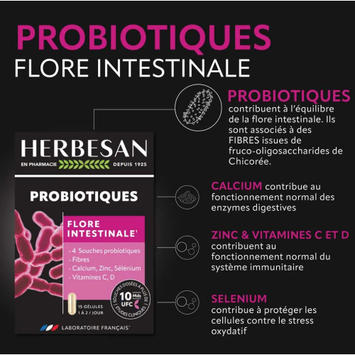Probiotiques Flore Intestinale 15 Gélules