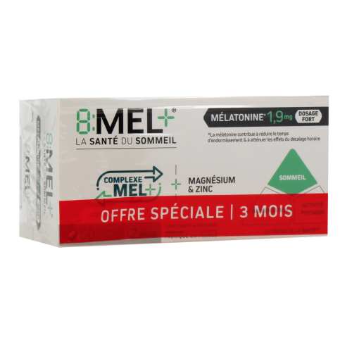 8Mel+ Mélatonine 1,9 mg 90 Comprimés