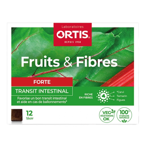 Fruits & Fibres Forte Transit Intestinal 12 Cubes à Mâcher
