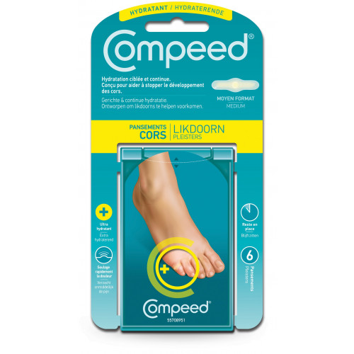 Compeed Pansement Cors Hydratant 6 pièces - Soulage et Protège Compeed Pansement Cors Hydratant 6 pièces - Soulage et Protège