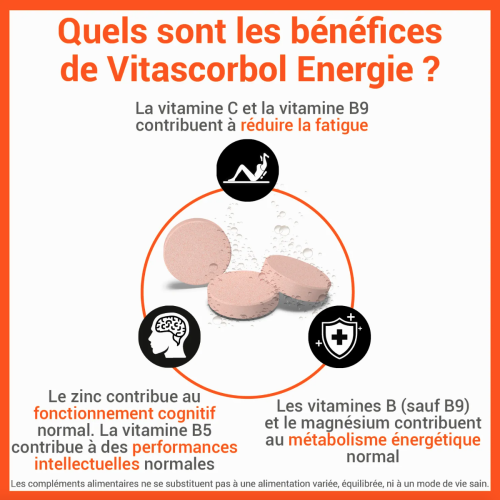 Énergie Goût Orange Pressée 30 Comprimés Effervescents