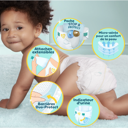 PREMIUM PROTECTION Couches Bébé Taille 4 De 9 à 14 kg Maxi Pack 90 Unités