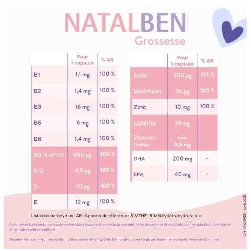 Natalben Grossesse 30 Capsules