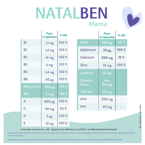 Natalben Mama Allaitement 60 capsules