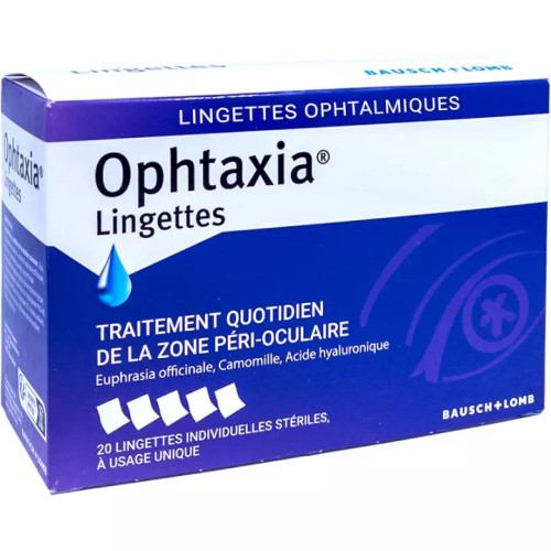 BAUSCH & LOMB Ophtaxia 20 Lingettes Soin Paupières Cils BAUSCH & LOMB Ophtaxia 20 Lingettes Soin Paupières Cils