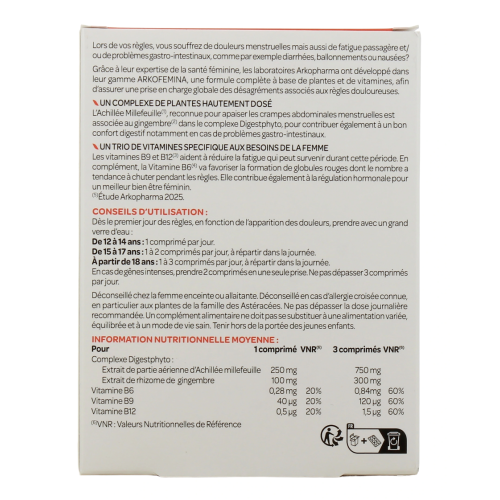 Arkofemina Règles Douloureuses 30 comprimés