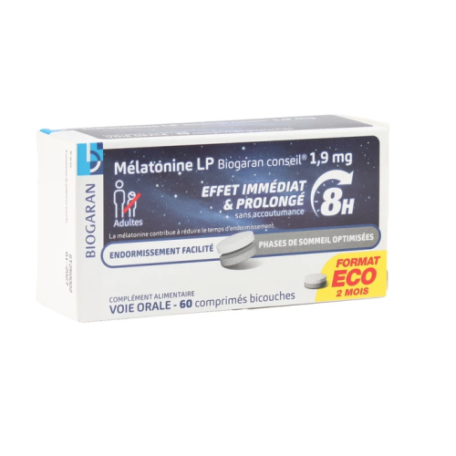 Mélatonine LP 1,9 mg 60 comprimés Mélatonine LP 1,9 mg 60 comprimés