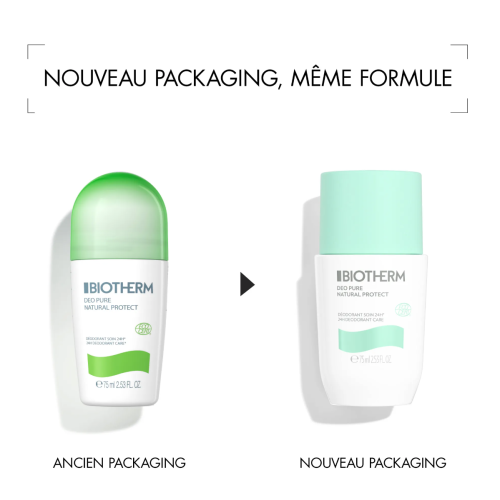 Déo Pure Natural Protect Déodorant Soin 24H Bio Roll-On 2 x 75 ml