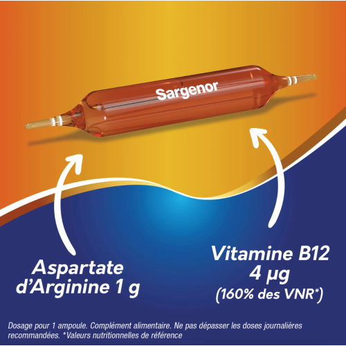 Sargenor Arginine & Vitamine B12 Fatigue Intense 20 ampoules