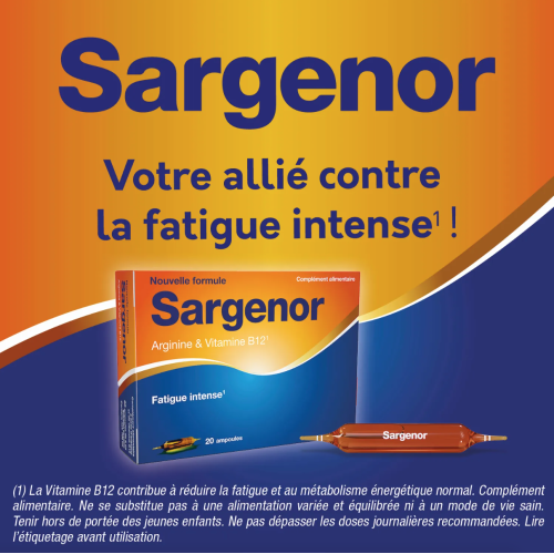Sargenor Arginine & Vitamine B12 Fatigue Intense 20 ampoules