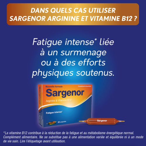 Sargenor Arginine & Vitamine B12 Fatigue Intense 20 ampoules