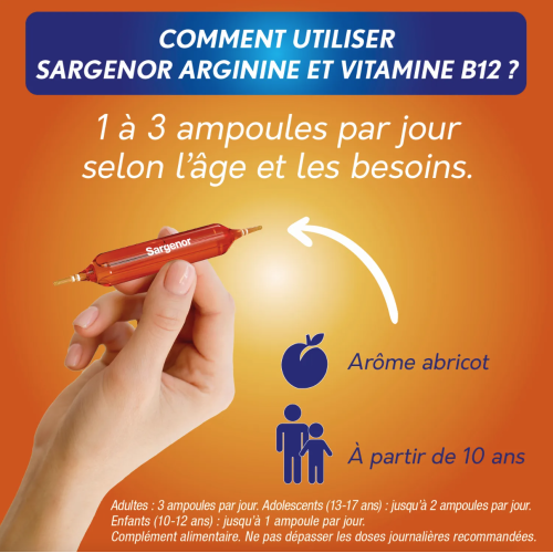 Sargenor Arginine & Vitamine B12 Fatigue Intense 20 ampoules