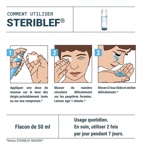 Steriblef Mousse Paupières et Cils 50 ml
