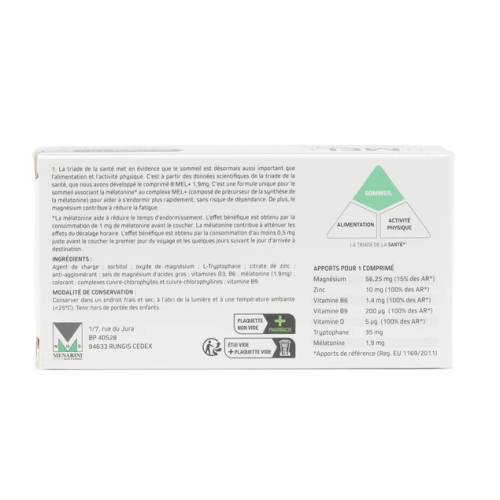 8Mel+ Mélatonine 1,9 mg 30 comprimés 8Mel+ Mélatonine 1,9 mg 30 comprimés