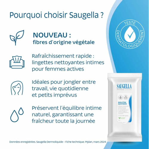 Dermoliquide Hygiène intime 15 lingettes