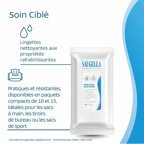 Dermoliquide Hygiène intime 15 lingettes