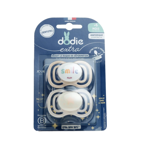Extra sucette anatomique silicone Jour Nuit +6 mois 2 Sucettes Extra sucette anatomique silicone Jour Nuit +6 mois 2 Sucettes