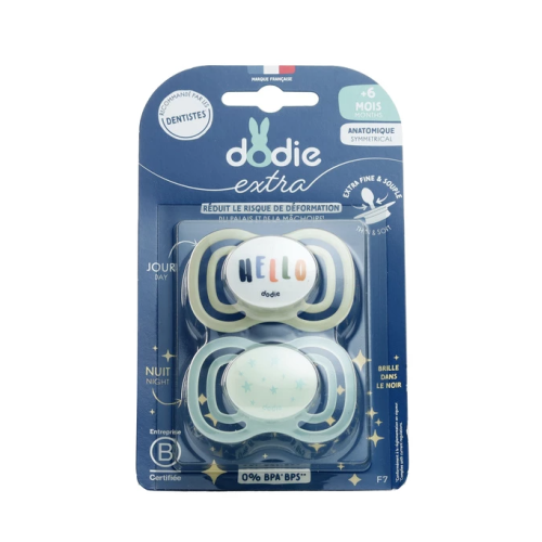 Extra sucette anatomique silicone Jour Nuit +6 mois 2 Sucettes Extra sucette anatomique silicone Jour Nuit +6 mois 2 Sucettes