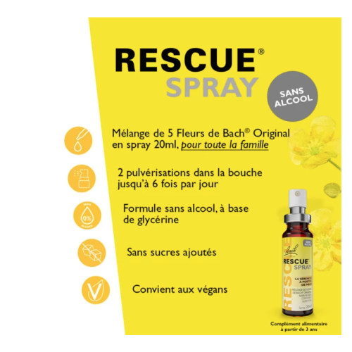 Rescue Spray Sans Alcool 20 ml Rescue Spray Sans Alcool 20 ml