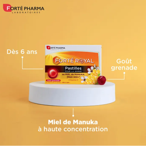 Pastilles Gorge au Miel de Manuka 24 Pastilles Goût Grenade Pastilles Gorge au Miel de Manuka 24 Pastilles Goût Grenade
