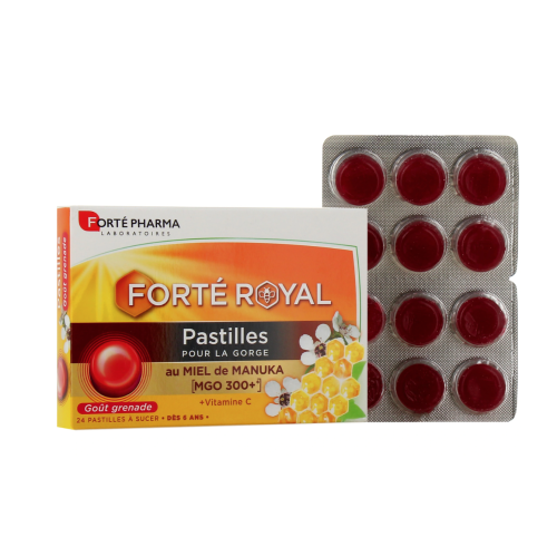 Pastilles Gorge au Miel de Manuka 24 Pastilles Goût Grenade Pastilles Gorge au Miel de Manuka 24 Pastilles Goût Grenade
