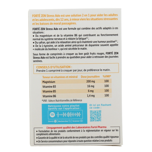 Forté Zen Stress Ado 20 Comprimés à Croquer Forté Zen Stress Ado 20 Comprimés à Croquer