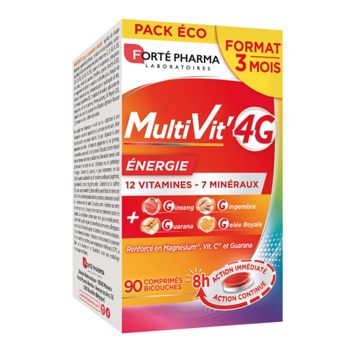MultiVit'4G Energie 90 Comprimés Bicouches MultiVit'4G Energie 90 Comprimés Bicouches