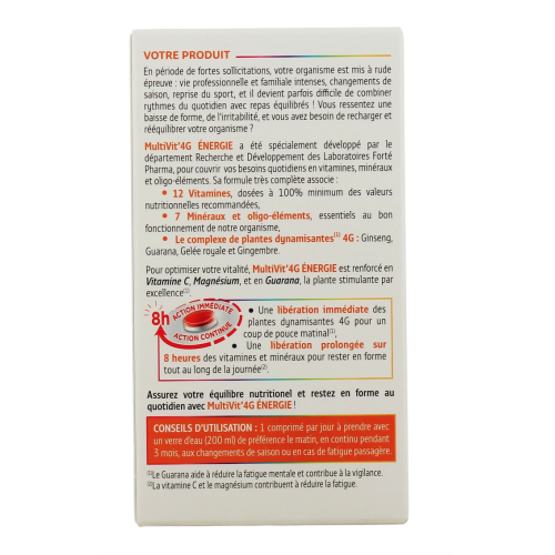 MultiVit'4G Energie 90 Comprimés Bicouches MultiVit'4G Energie 90 Comprimés Bicouches