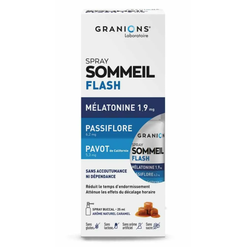 Sommeil Flash Mélatonine Spray Buccal Goût Caramel 25 ml Sommeil Flash Mélatonine Spray Buccal Goût Caramel 25 ml