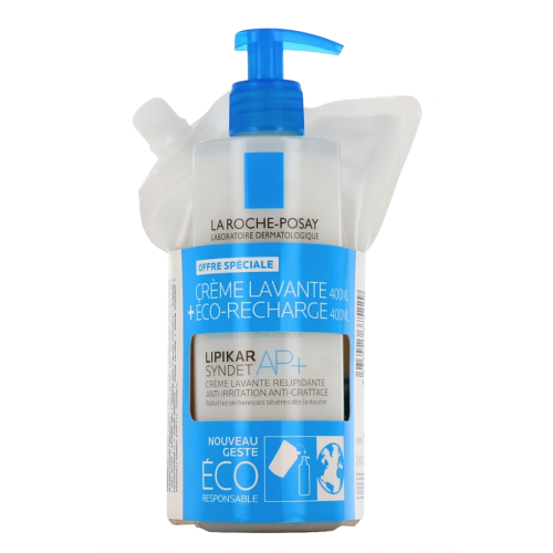 Lipikar Syndet AP+ 400 ml + Éco-Recharge 400 ml Lipikar Syndet AP+ 400 ml + Éco-Recharge 400 ml
