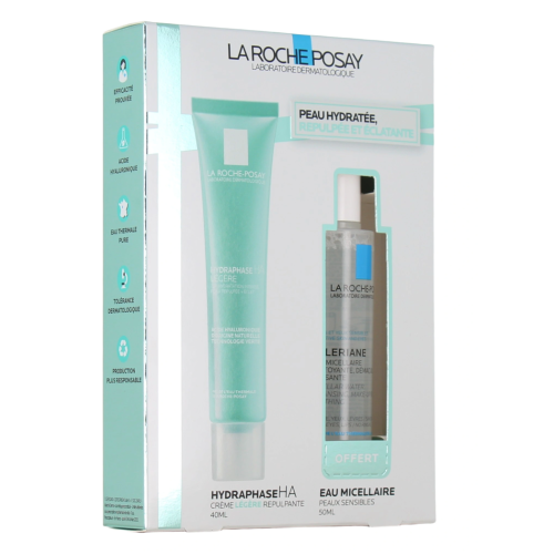 Hydraphase HA Légère Crème à l'Acide Hyaluronique 40 ml + Tolériane Eau Micellaire Peaux Sensibles 50 ml Offert, Coffret Hydraphase HA Légère Crème à l'Acide Hyaluronique 40 ml + Tolériane Eau Micellaire Peaux Sensibles 50 ml Offert, Coffret