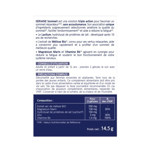 Sériane Sommeil 30 Gélules Sériane Sommeil 30 Gélules