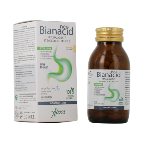 NeoBianacid acidité et reflux goût citron 70 comprimés