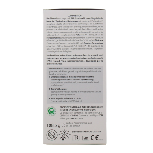 NeoBianacid acidité et reflux goût citron 70 comprimés
