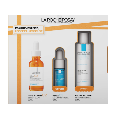 Sérum Pure vitamin C12 + 1 Hyalu B5 Sérum offert + 1 Eau micellaire Tolériane offerte