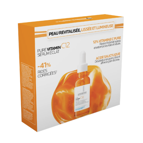 Sérum Pure vitamin C12 + 1 Hyalu B5 Sérum offert + 1 Eau micellaire Tolériane offerte