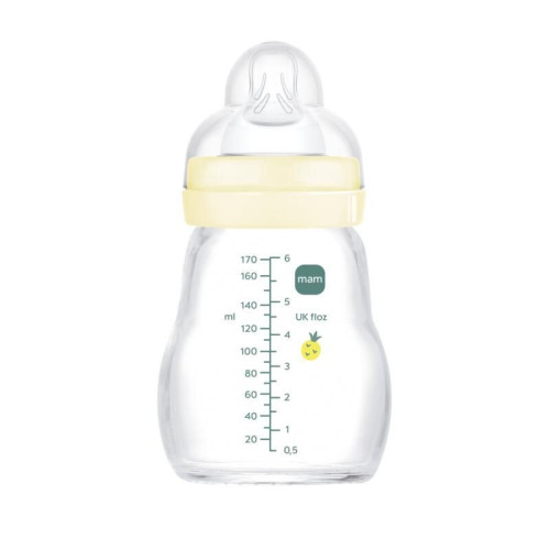 MAM Biberon Verre Feel Good 170mL - Chauffable, Stérilisable