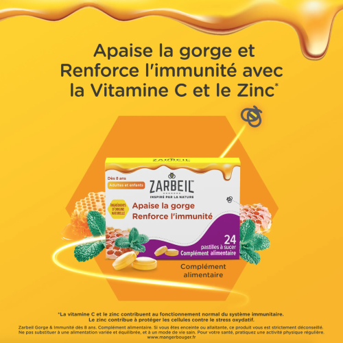 Gorges et immunité 24 pastilles