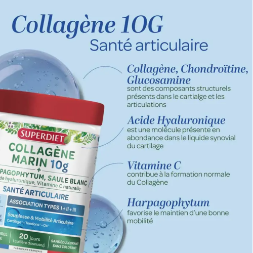 Collagène Marin 10 g + Harpagophytum et Saule Blanc 220 g