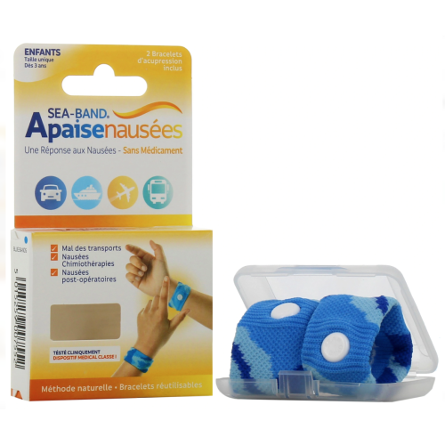 Apaise Nausées Bracelets d'Acupression Enfants Bleu