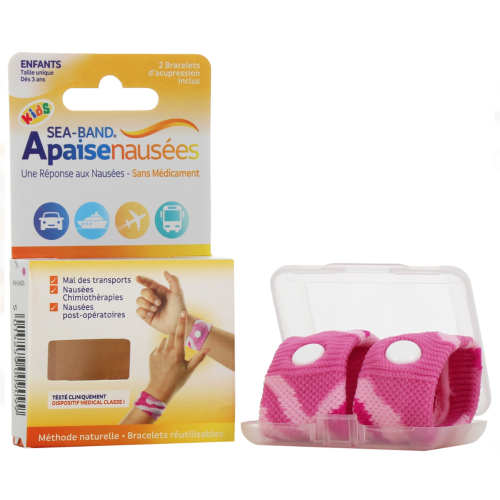Apaise Nausées Bracelets d'Acupression Enfants Rose
