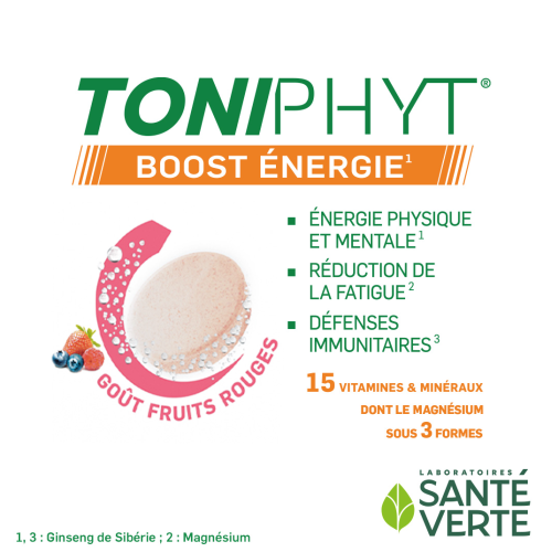 Toniphyt Boost Goût Fruits Rouges 30 + 15 comprimés